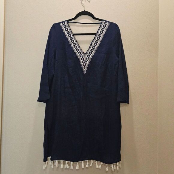 Kona Sol Tassel Hem Swim Cover Size Large - Picture 1 of 10